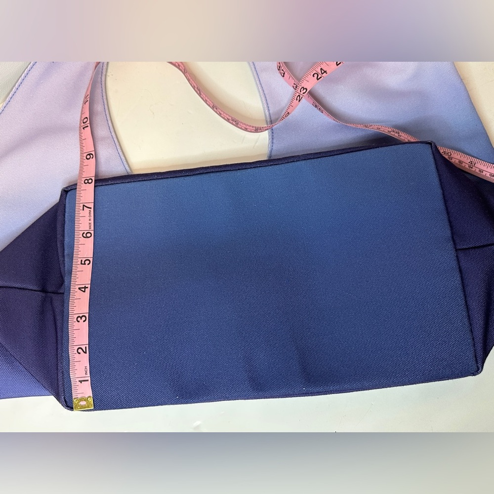 Echo New York Ombre Extra Large Canvas Tote Bag In Shades of Blue/ Lavender - Picture 7 of 7